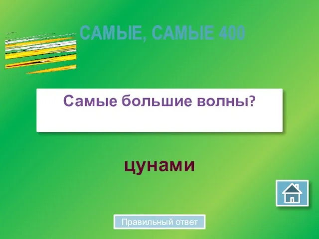 цунами Самые большие волны? САМЫЕ, САМЫЕ 400 Правильный ответ