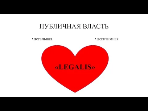 ПУБЛИЧНАЯ ВЛАСТЬ легальная легитимная «LEGALIS»