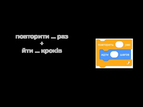 повторити … раз + йти … кроків Кількість кроків заздалегіть не відома.