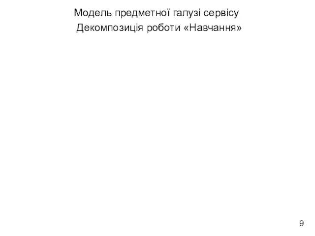 9 Модель предметної галузі сервісу Декомпозиція роботи «Навчання»