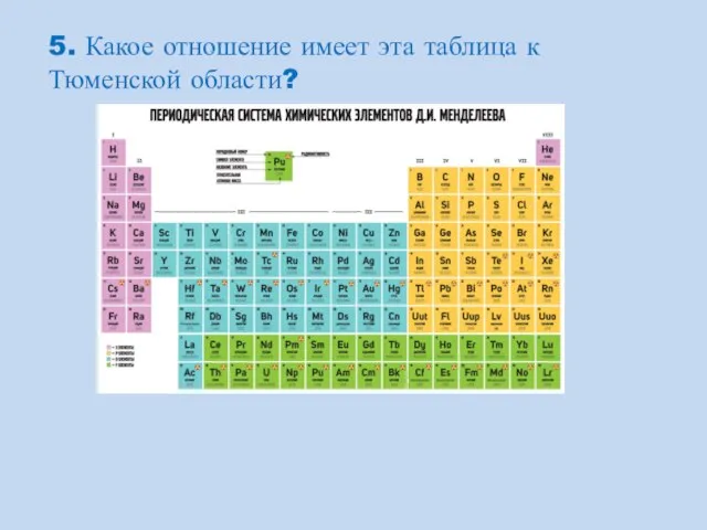 5. Какое отношение имеет эта таблица к Тюменской области?