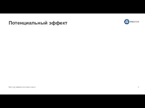 Место для указания источников и сносок Потенциальный эффект