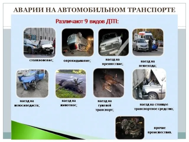 АВАРИИ НА АВТОМОБИЛЬНОМ ТРАНСПОРТЕ