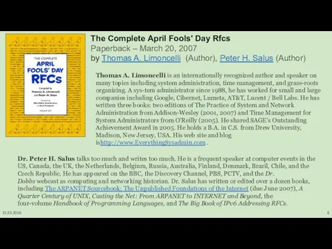 31.03.2016 The Complete April Fools' Day Rfcs Paperback – March 20, 2007