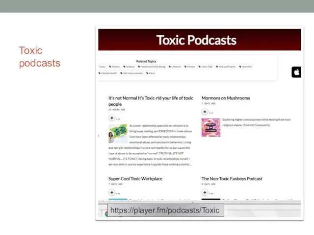Toxic podcasts https://player.fm/podcasts/Toxic