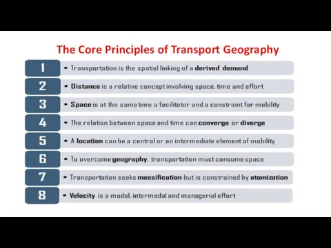 The Core Principles of Transport Geography