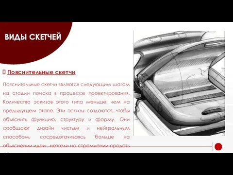 ВИДЫ СКЕТЧЕЙ Пояснительные скетчи Пояснительные скетчи являются следующим шагом на стадии поиска