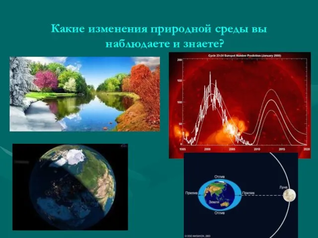 Какие изменения природной среды вы наблюдаете и знаете?