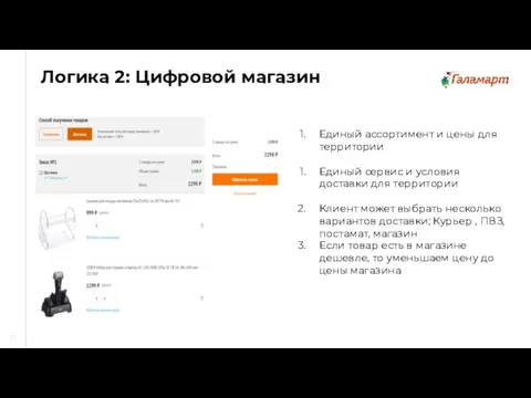 11 Логика 2: Цифровой магазин Единый ассортимент и цены для территории Единый