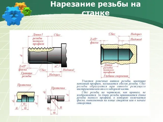 Нарезание резьбы на станке