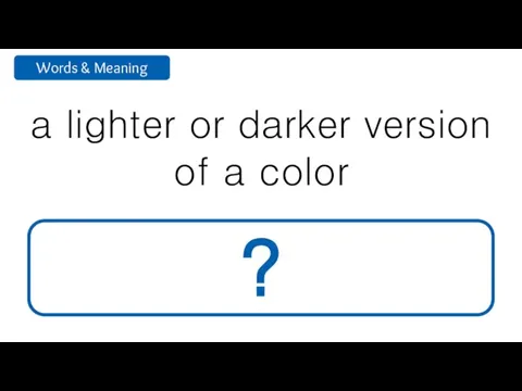 a lighter or darker version of a color shade ?