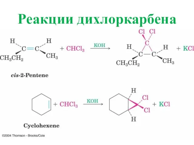 Реакции дихлоркарбена