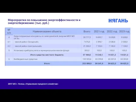 Мероприятия по повышению энергоэффективности и энергосбережению (тыс. руб.)