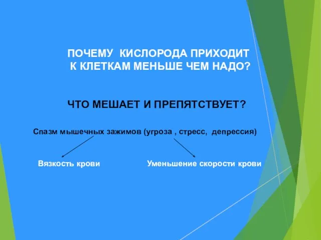 ПОЧЕМУ КИСЛОРОДА ПРИХОДИТ К КЛЕТКАМ МЕНЬШЕ ЧЕМ НАДО? ЧТО МЕШАЕТ И ПРЕПЯТСТВУЕТ?