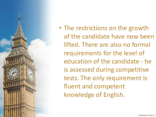 The restrictions on the growth of the candidate have now been lifted.