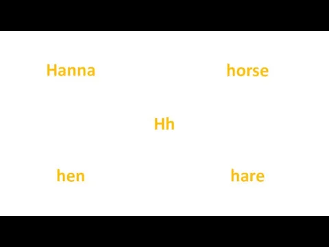 Hh Hanna horse hen hare