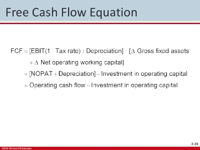 Free Cash Flow Equation