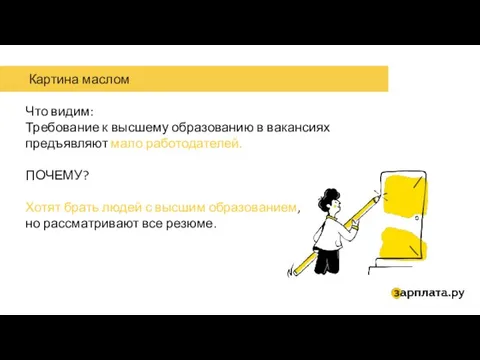 Картина маслом Что видим: Требование к высшему образованию в вакансиях предъявляют мало