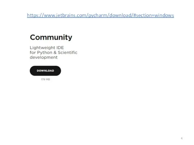 https://www.jetbrains.com/pycharm/download/#section=windows