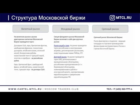 Структура Московской биржи