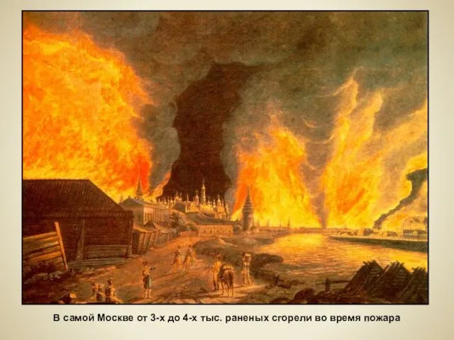 В самой Москве от 3-х до 4-х тыс. раненых сгорели во время пожара