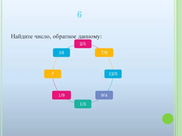 Найдите число, обратное данному: 6