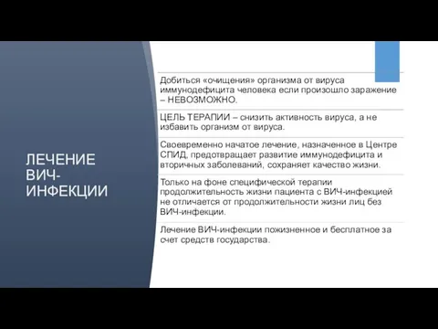 ЛЕЧЕНИЕ ВИЧ-ИНФЕКЦИИ