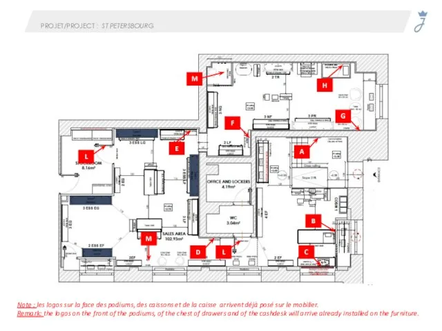 PROJET/PROJECT : ST PETERSBOURG L Note : les logos sur la face