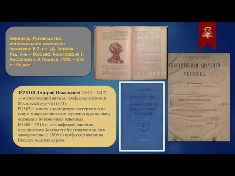 Зернов Д. Руководство описательной анатомии человека. В 2-х ч. /Д. Зернов. –