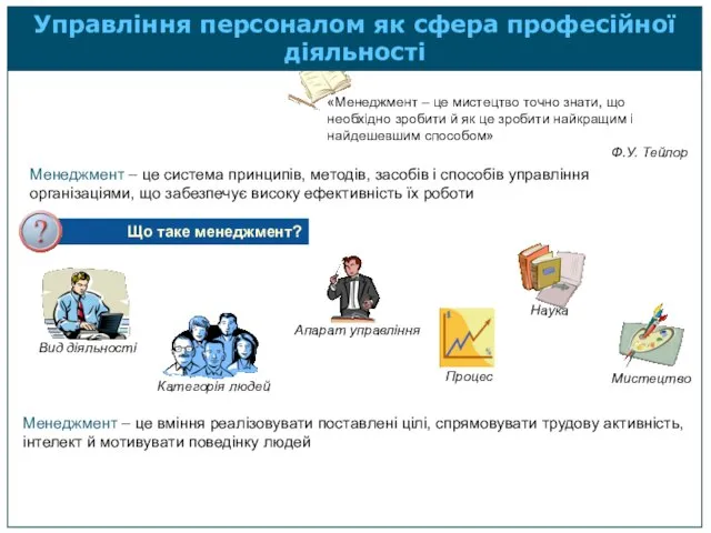 Менеджмент – це система принципів, методів, засобів і способів управління організаціями, що