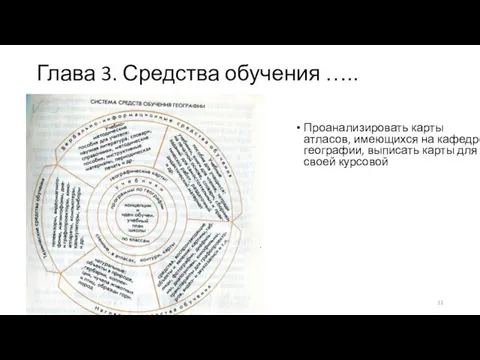 Глава 3. Средства обучения ….. Проанализировать карты атласов, имеющихся на кафедре географии,