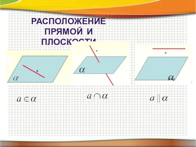 РАСПОЛОЖЕНИЕ ПРЯМОЙ И ПЛОСКОСТИ