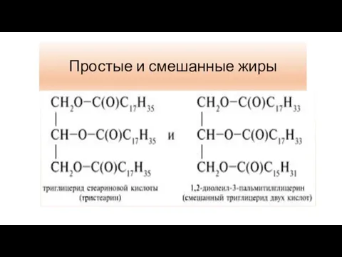 Простые и смешанные жиры