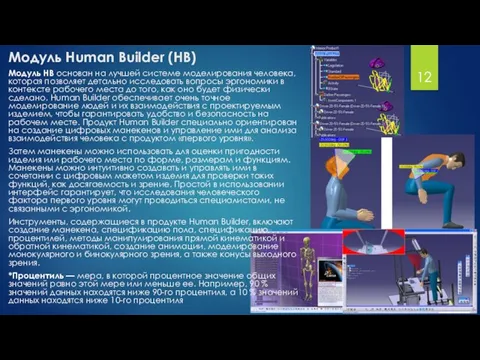 Модуль Human Builder (HB) Модуль HB основан на лучшей системе моделирования человека,