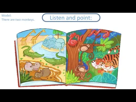 Listen and point: Model: There are two monkeys.