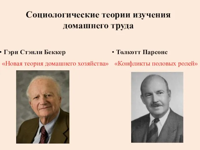 Социологические теории изучения домашнего труда Гэри Стэнли Беккер «Новая теория домашнего хозяйства»