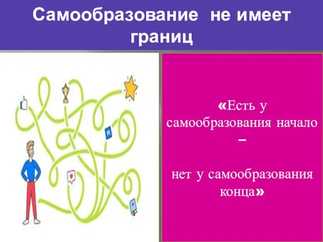 Самообразование не имеет границ «Есть у самообразования начало – нет у самообразования конца»