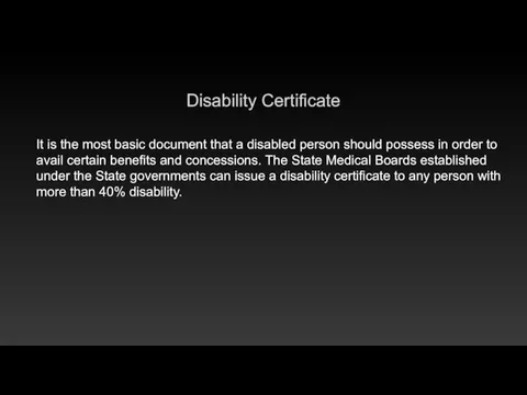 Disability Certificate It is the most basic document that a disabled person