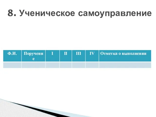 8. Ученическое самоуправление