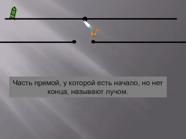 Часть прямой, у которой есть начало, но нет конца, называют лучом.