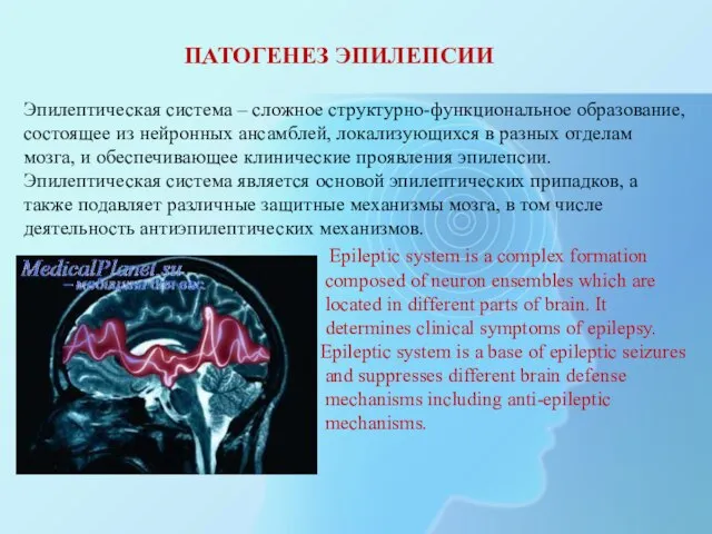 ПАТОГЕНЕЗ ЭПИЛЕПСИИ Эпилептическая система – сложное структурно-функциональное образование, состоящее из нейронных ансамблей,