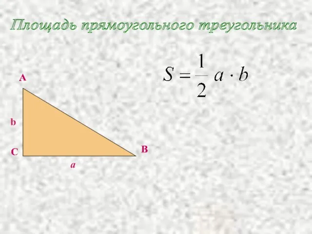 В А С b a Площадь прямоугольного треугольника А С В А С