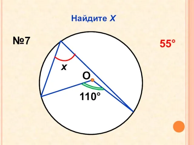 Найдите Х О 110° х №7 55°