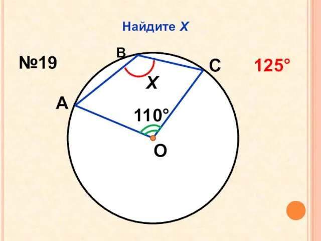 Найдите Х О 110° Х А С В №19 125°