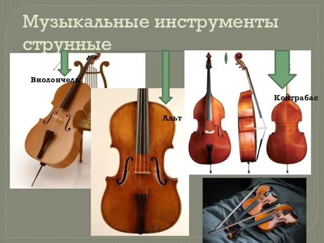 Музыкальные инструменты струнные сВиолончель Альт ККонтрабас