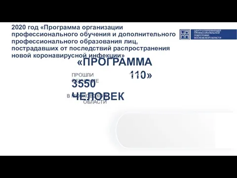 2020 год «Программа организации профессионального обучения и дополнительного профессионального образования лиц, пострадавших