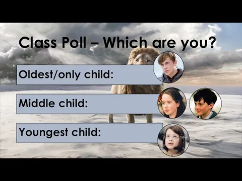 Class Poll – Which are you? Oldest/only child: Middle child: Youngest child: