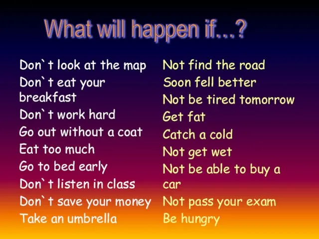 What will happen if…?