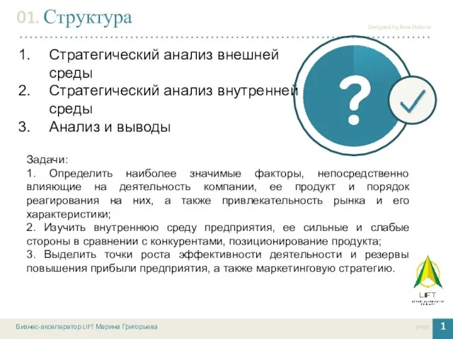 1 01. Структура page Стратегический анализ внешней среды Стратегический анализ внутренней среды