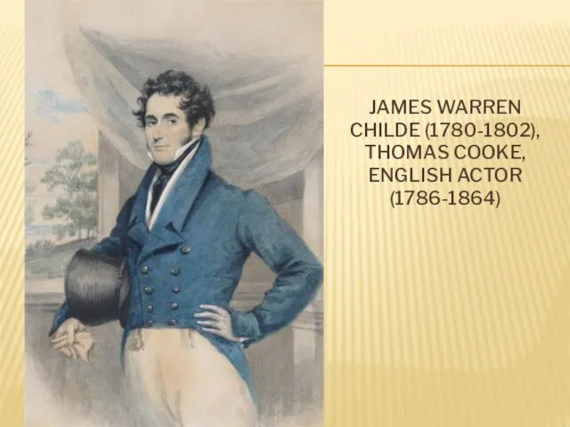 JAMES WARREN CHILDE (1780-1802), THOMAS COOKE, ENGLISH ACTOR (1786-1864)